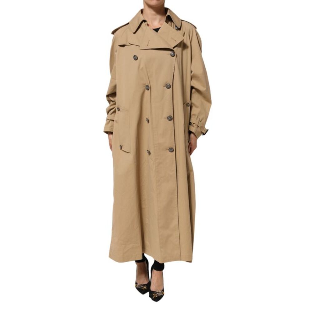 Dolce & Gabbana Khaki Double Breasted Trench Coat Women's Jacket